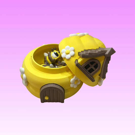 Bee Hive Set – Articulated Bee Figures & Hive House | 3D Printed Collectible
