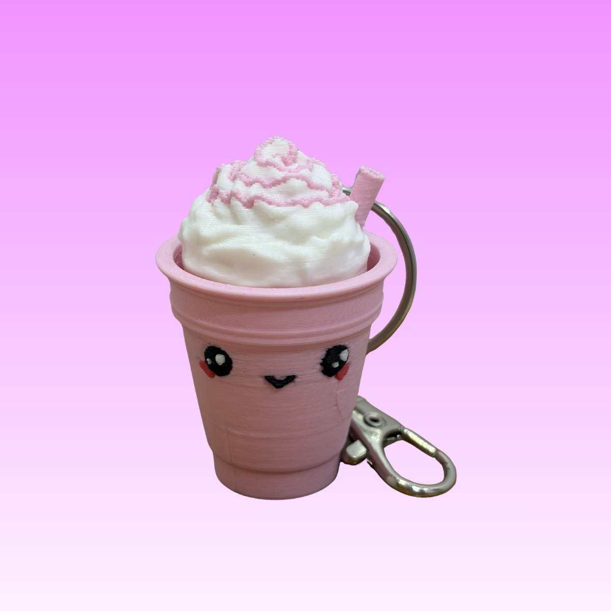 Kawaii Whipped Cup Clicker Keychain