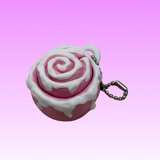 Cinnamon Roll Clicker Keychain