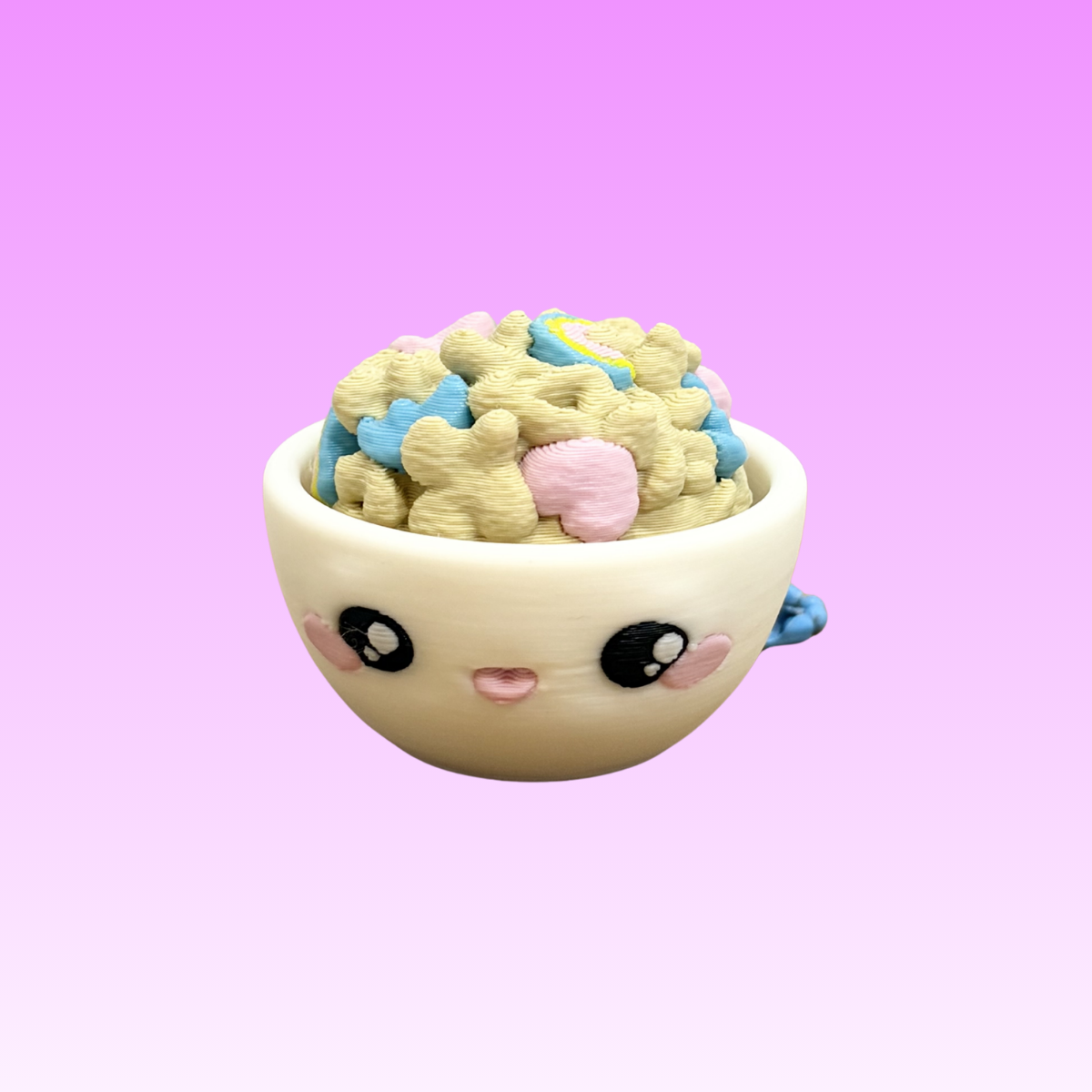 Kawaii Cereal Bowl Clicker w/spoon