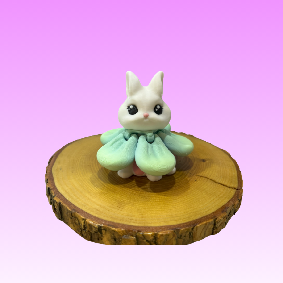 Cute Bunny Flower Figure – 3D Printed Animal Toy & Gift