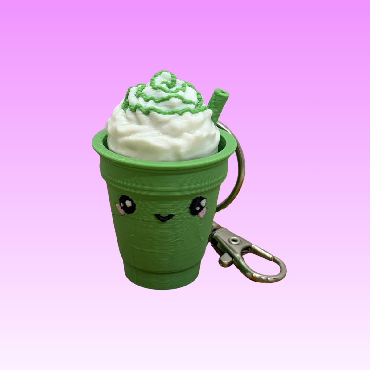 Kawaii Whipped Cup Clicker Keychain