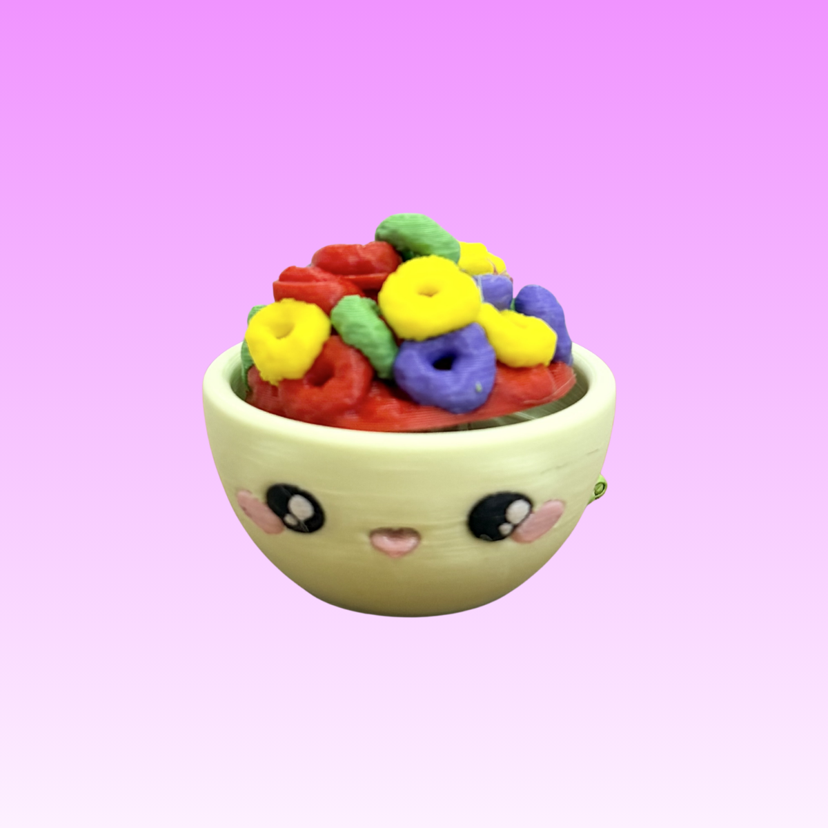Kawaii Cereal Bowl Clicker w/spoon