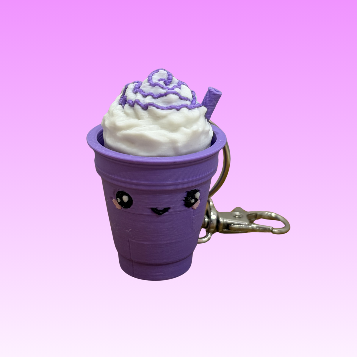 Kawaii Whipped Cup Clicker Keychain