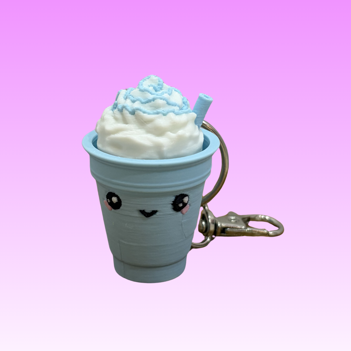 Kawaii Whipped Cup Clicker Keychain