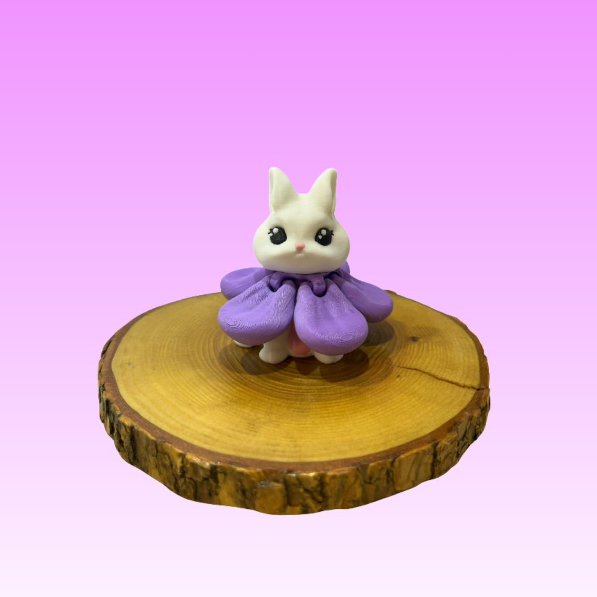 Cute Bunny Flower Figure – 3D Printed Animal Toy & Gift