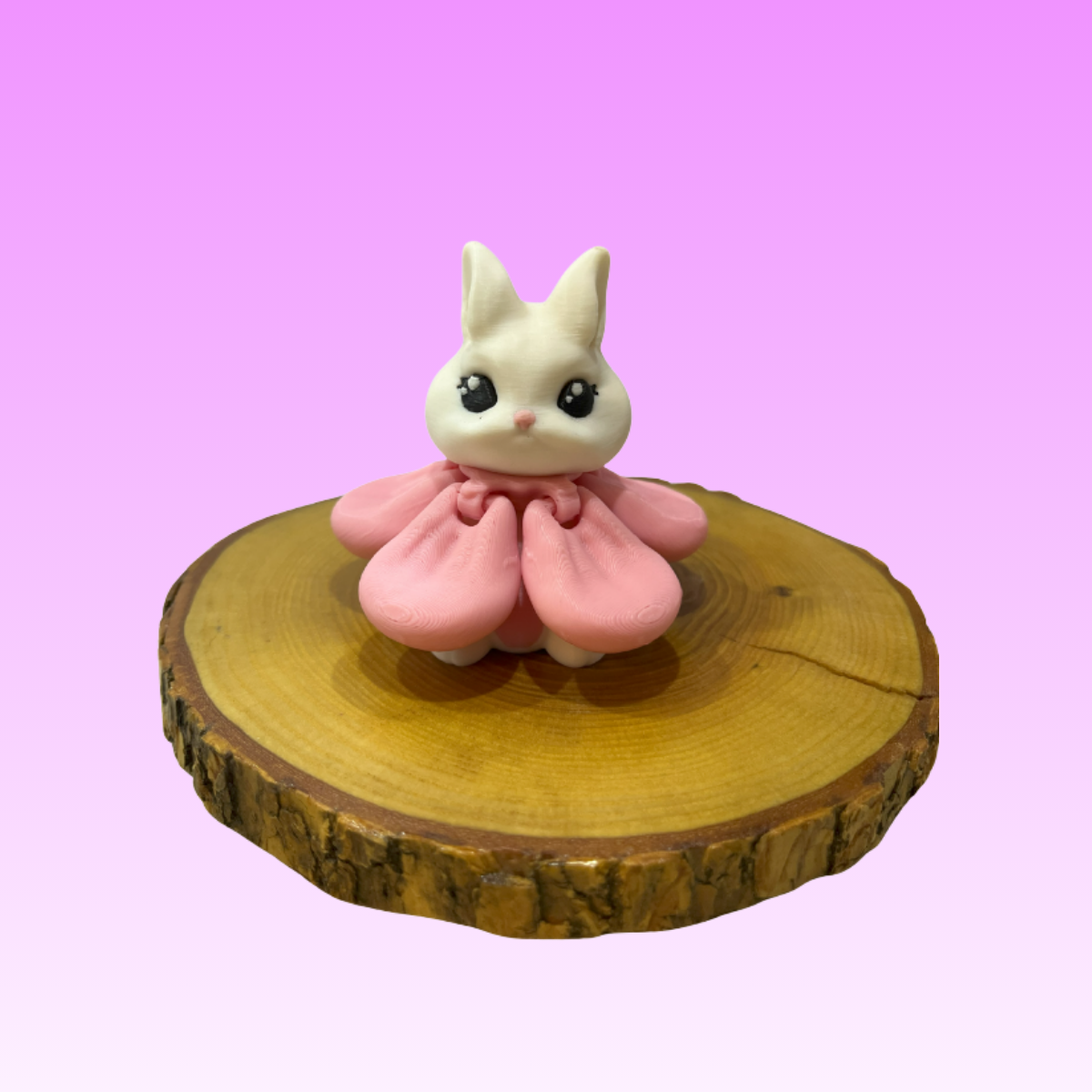 Cute Bunny Flower Figure – 3D Printed Animal Toy & Gift